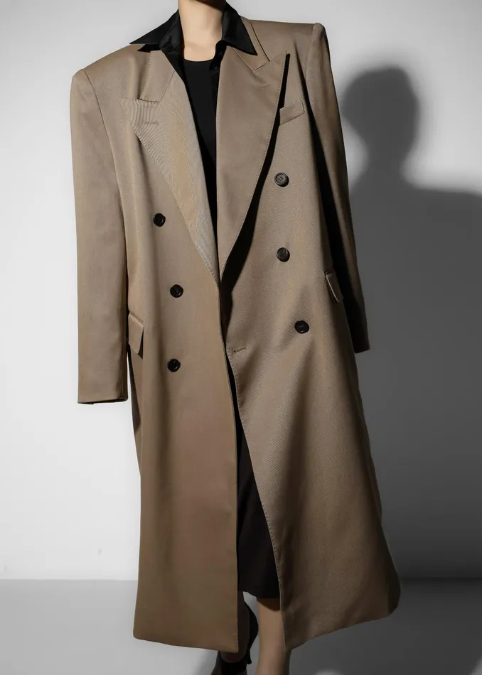 Women London Double Breasted Coat 8211 Taupe The Frankie Shop Outerwear