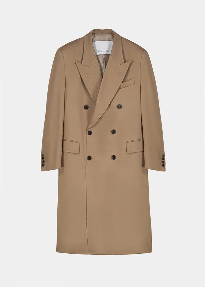 Women London Double Breasted Coat 8211 Taupe The Frankie Shop Outerwear
