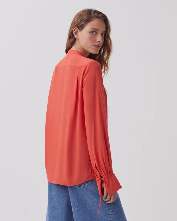 Women LongSleeve Silky Shirt Aprika Orange Comptoir Des Cotonniers Blouses and Shirts and Tops Women LongSleeve Silky Shirt Aprika Orange Comptoir Des Cotonniers Blouses and Shirts and Tops