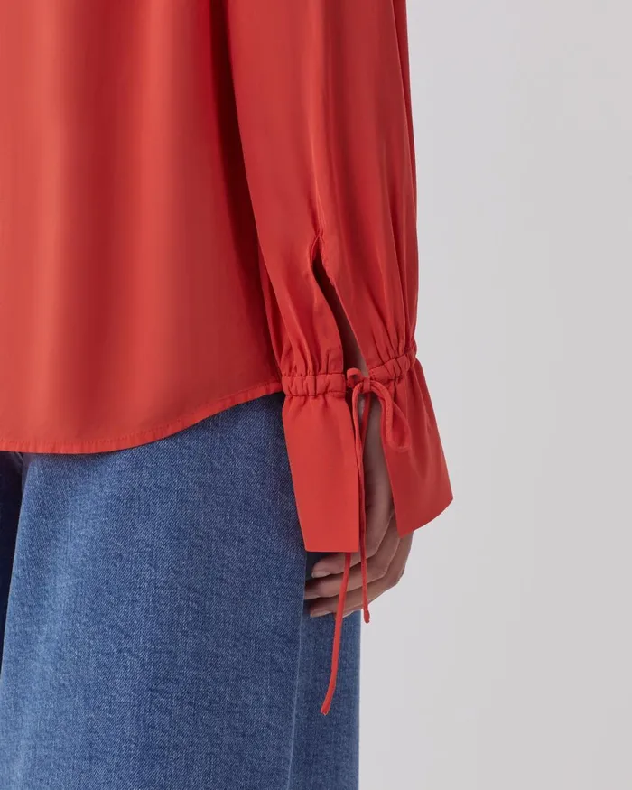 Women LongSleeve Silky Shirt Aprika Orange Comptoir Des Cotonniers Blouses and Shirts and Tops Women LongSleeve Silky Shirt Aprika Orange Comptoir Des Cotonniers Blouses and Shirts and Tops