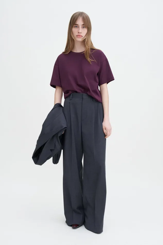 Women Loose Fit Tee Burgundy Filippa K Tops