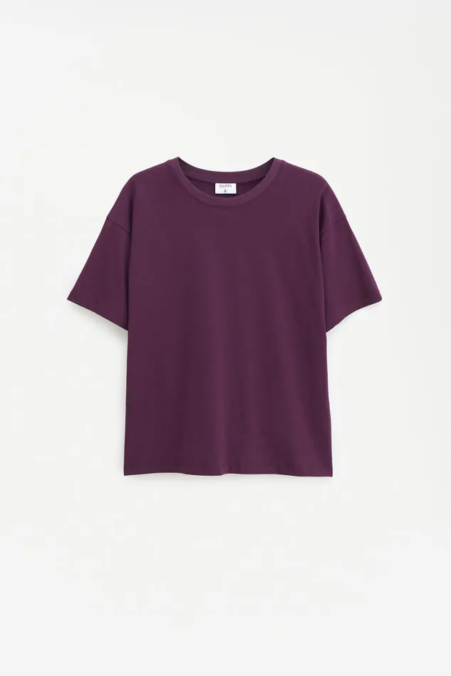 Women Loose Fit Tee Burgundy Filippa K Tops