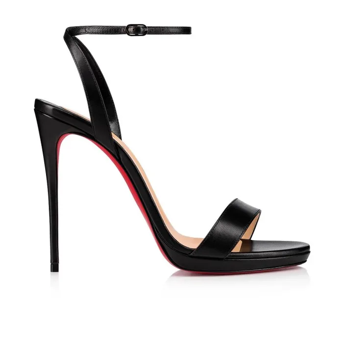 Women Loubi Queen 120 Mm Sandals 8211 Nappa Leather 8211 Black Christian Louboutin Sandals and Slides