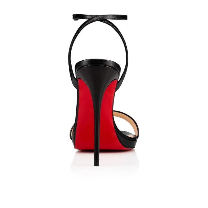 Women Loubi Queen 120 Mm Sandals 8211 Nappa Leather 8211 Black Christian Louboutin Sandals and Slides