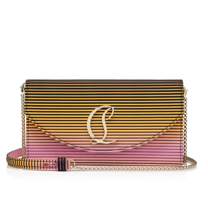 Women Loubi54 Clutch 8211 Aftersun Printed Crepe Satin 8211 Multicolor Christian Louboutin Clutches and Evening Bags