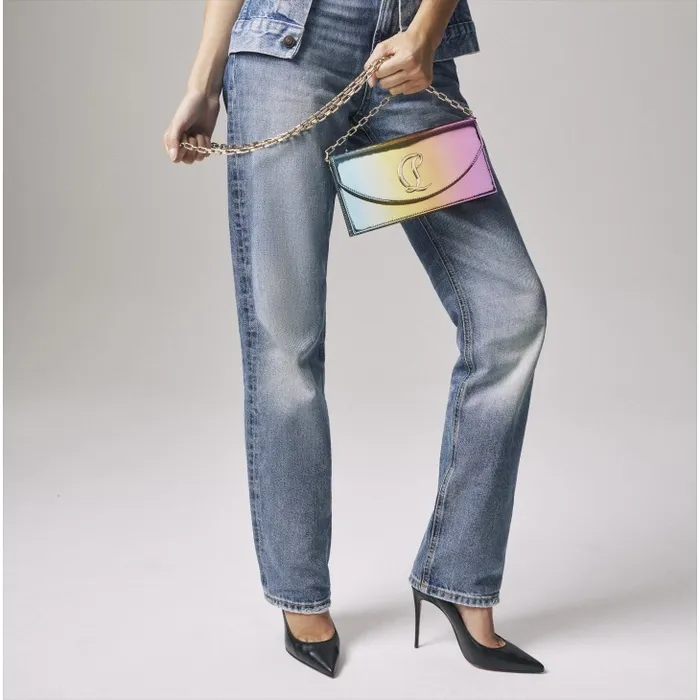 Women Loubi54 Clutch 8211 Boreal Specchio Leather 8211 Multicolor Christian Louboutin Shoulder Bags