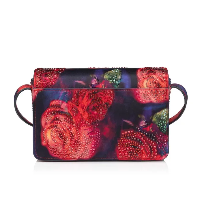Women Loubi54 Crossbody Bag 8211 Roses Printed Crepe Satin And Strass 8211 Multicolor Christian Louboutin Shoulder Bags