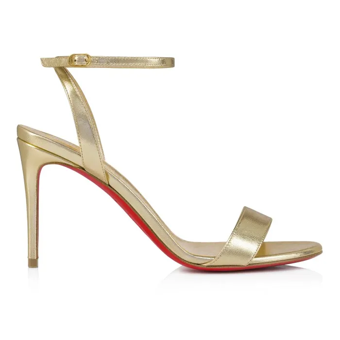 Women Loubigirl 85mm Strappy Sandals 8211 Leather 8211 Platine Christian Louboutin Sandals and Slides