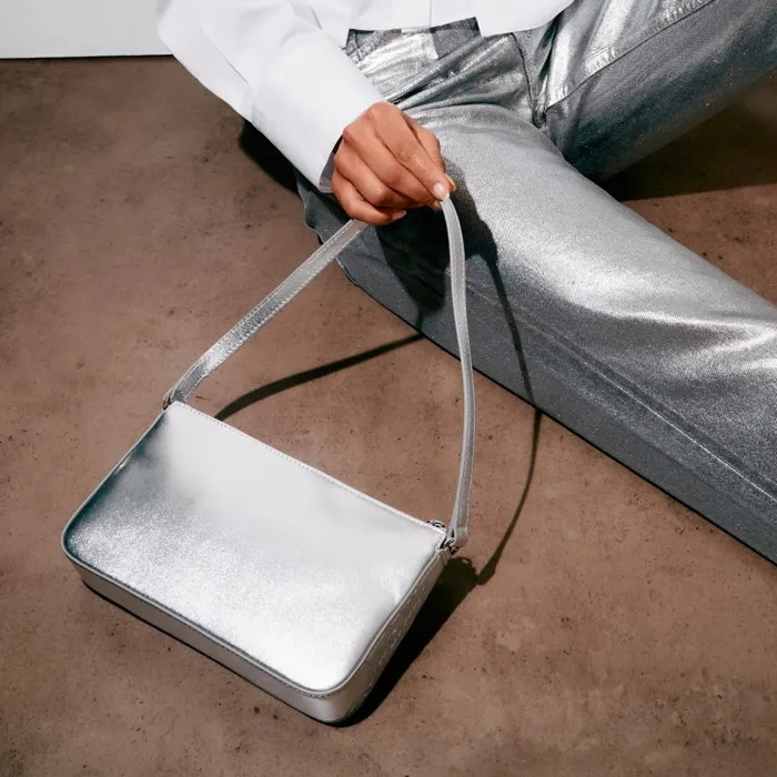 Women Loubila Pouch 8211 Iridescent Nappa Leather 8211 Silver Christian Louboutin Shoulder Bags