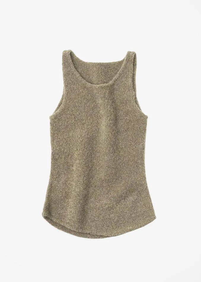 Women Low Classic Fluffy Sleeveless Knit Top 8211 Khaki The Frankie Shop Tops