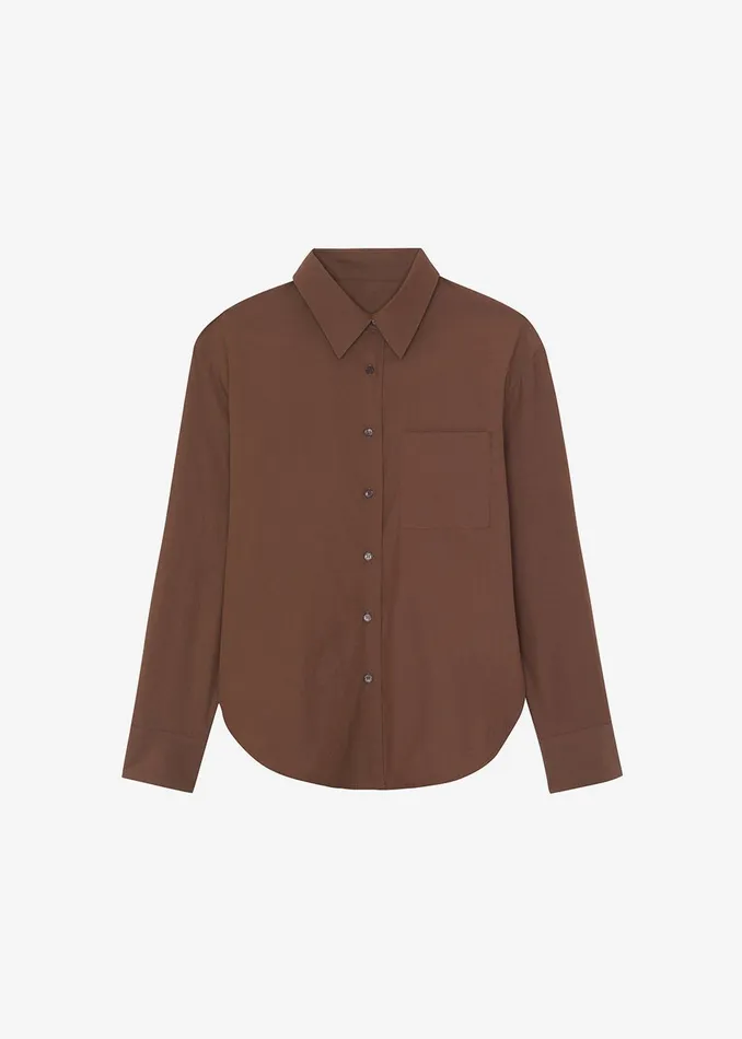 Women Lui Organic Cotton Shirt 8211 Chocolate The Frankie Shop Tops