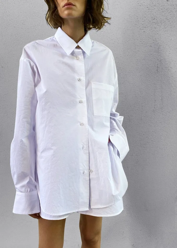Women Lui Organic Cotton Shirt 8211 White The Frankie Shop Tops