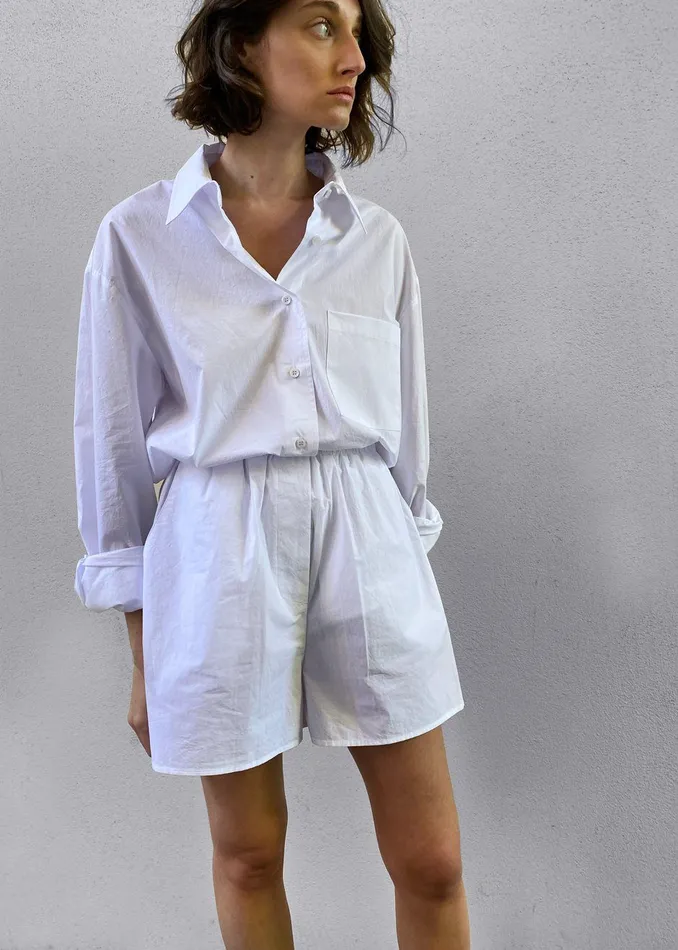 Women Lui Organic Cotton Shirt 8211 White The Frankie Shop Tops