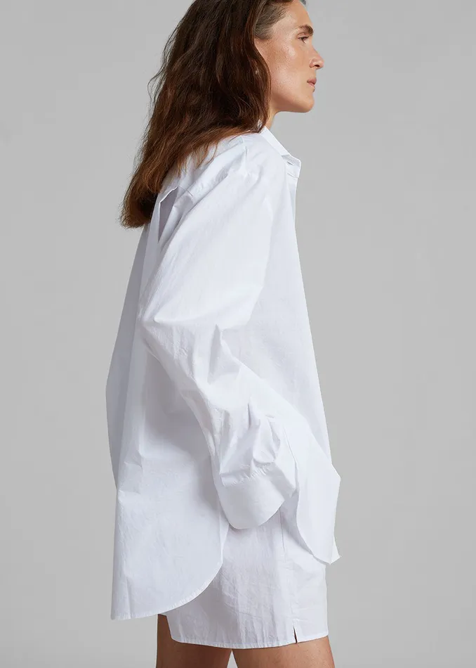 Women Lui Organic Cotton Shirt 8211 White The Frankie Shop Tops