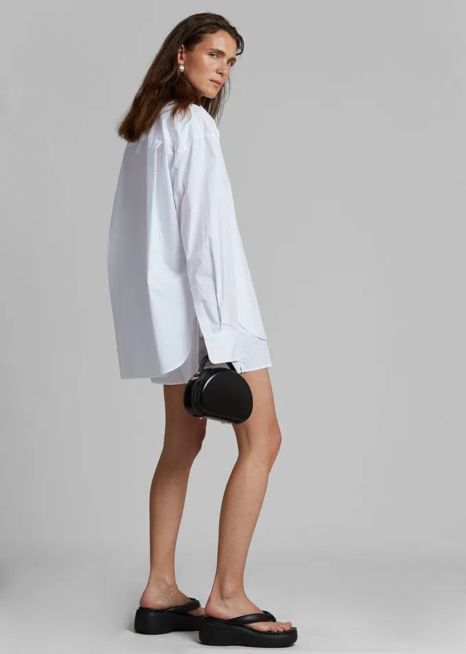 Women Lui Organic Cotton Shirt 8211 White The Frankie Shop Tops