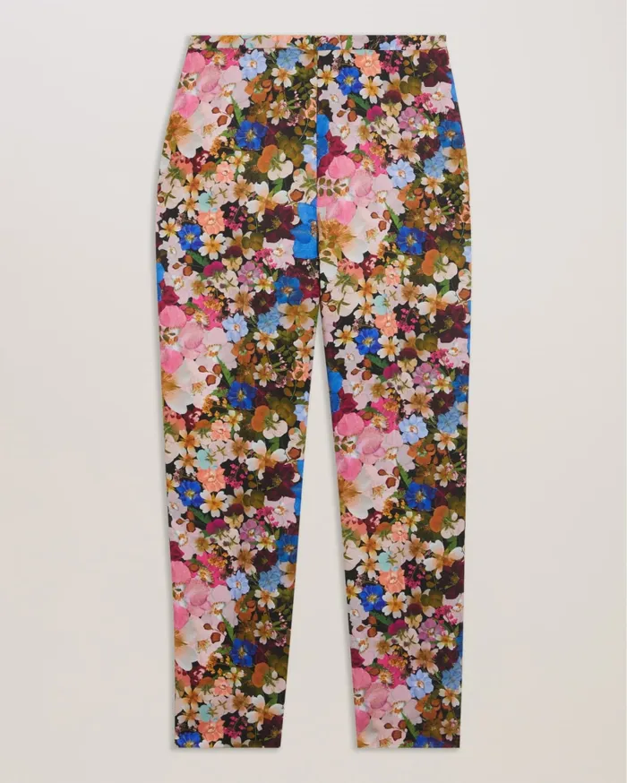 Women MADONID 8211 Printed Slim Leg Trousers Black Ted Baker Trousers and Shorts