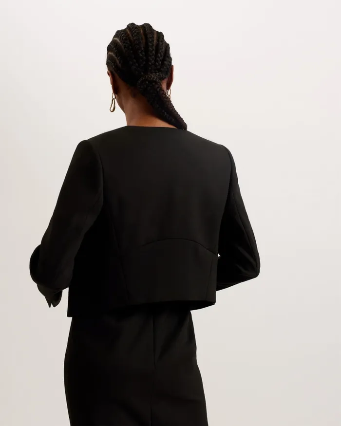Women MANABUJ 8211 Cropped Tailored Open Jacket Black Ted Baker Coats and Jackets