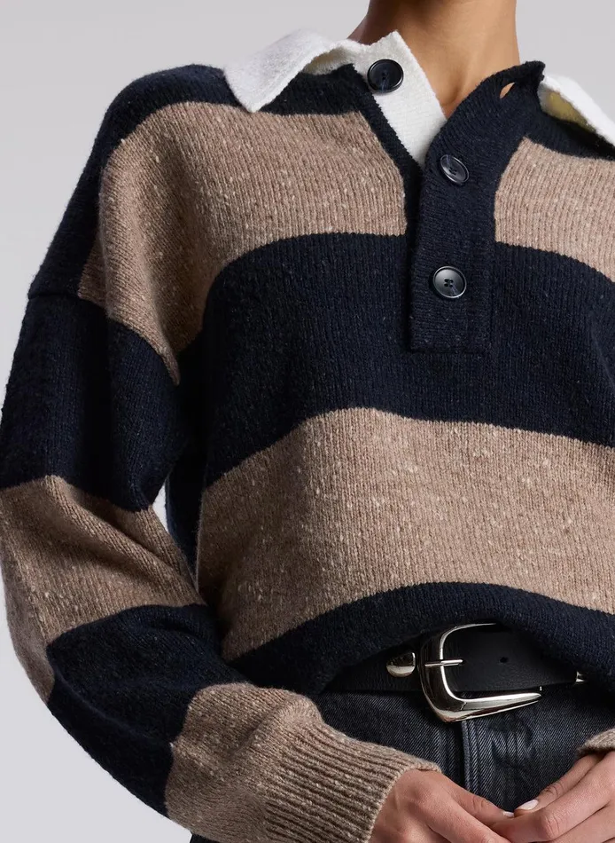 Women Mason Wool Cashmere Sweater Navy Milk Tea ALC Knitwear