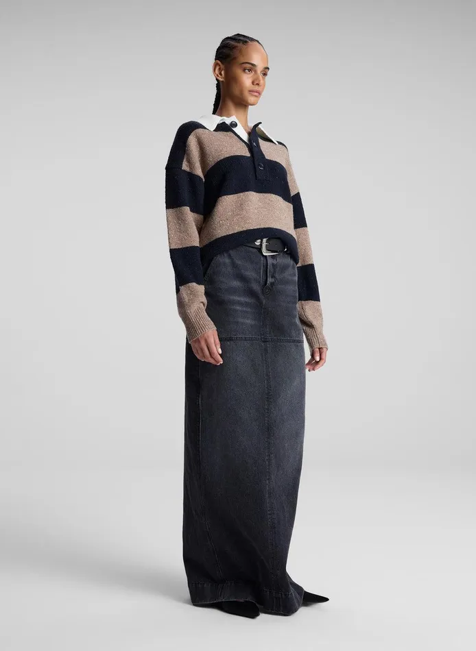 Women Mason Wool Cashmere Sweater Navy Milk Tea ALC Knitwear
