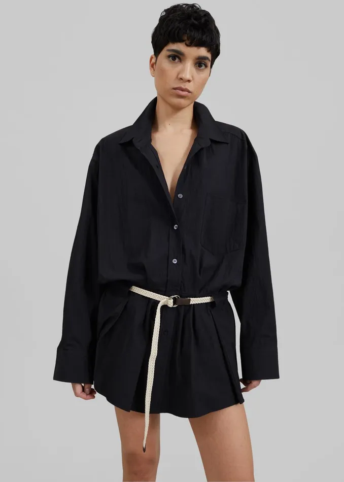 Women Matty Belted Dress 8211 Black The Frankie Shop Dresses