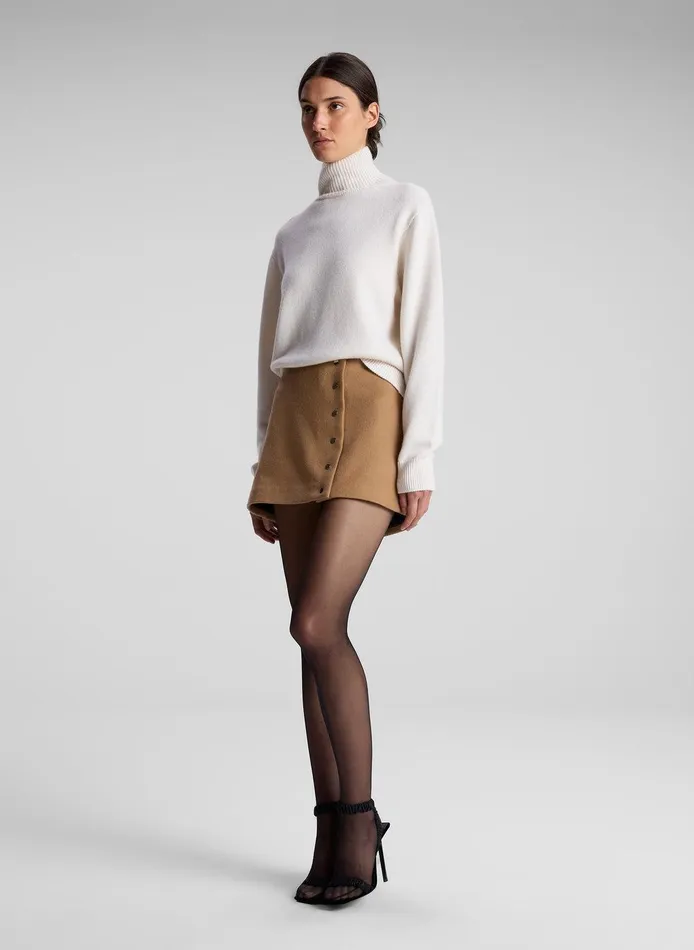 Women May Wool Cashmere Mini Skirt Camel ALC Bottoms
