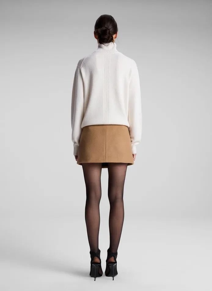 Women May Wool Cashmere Mini Skirt Camel ALC Bottoms