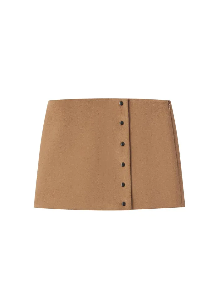 Women May Wool Cashmere Mini Skirt Camel ALC Bottoms