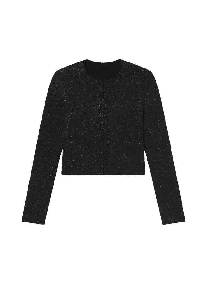 Women Meg Sequin Embellished Cardigan Blackblack ALC Knitwear