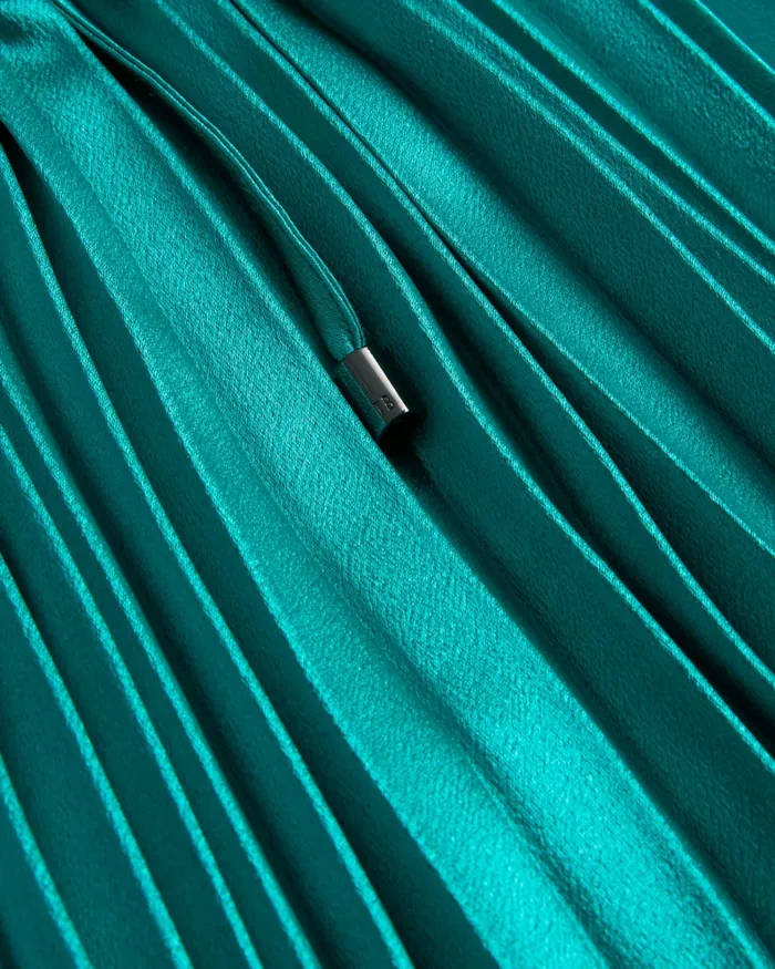 Women MELIKE 8211 Satin Pleated Halterneck Midi Dress Green Ted Baker Dresses Women MELIKE 8211 Satin Pleated Halterneck Midi Dress Green Ted Baker Dresses