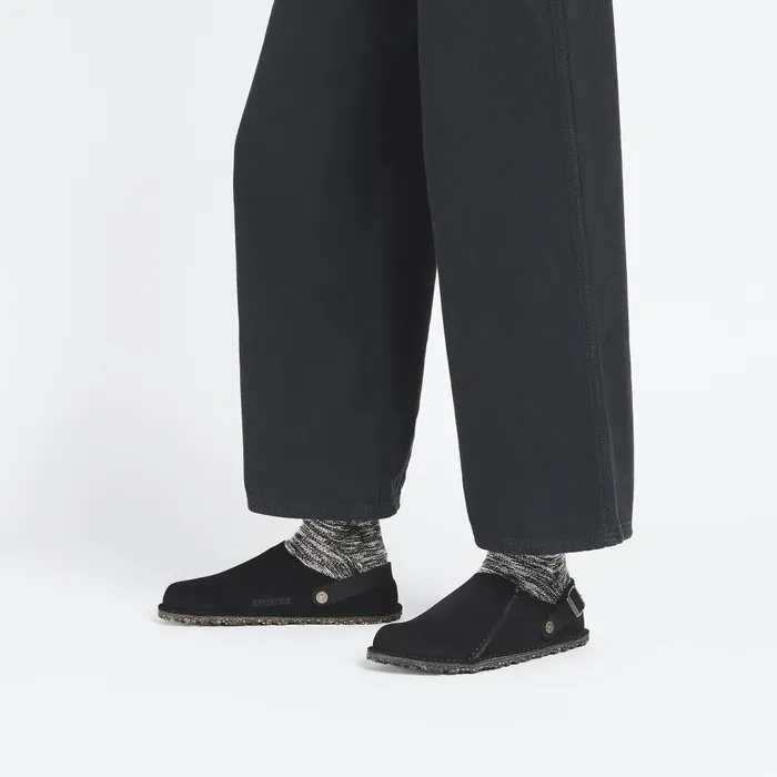 WomenMen Birkenstock Clogs Lutry Premium Suede Black