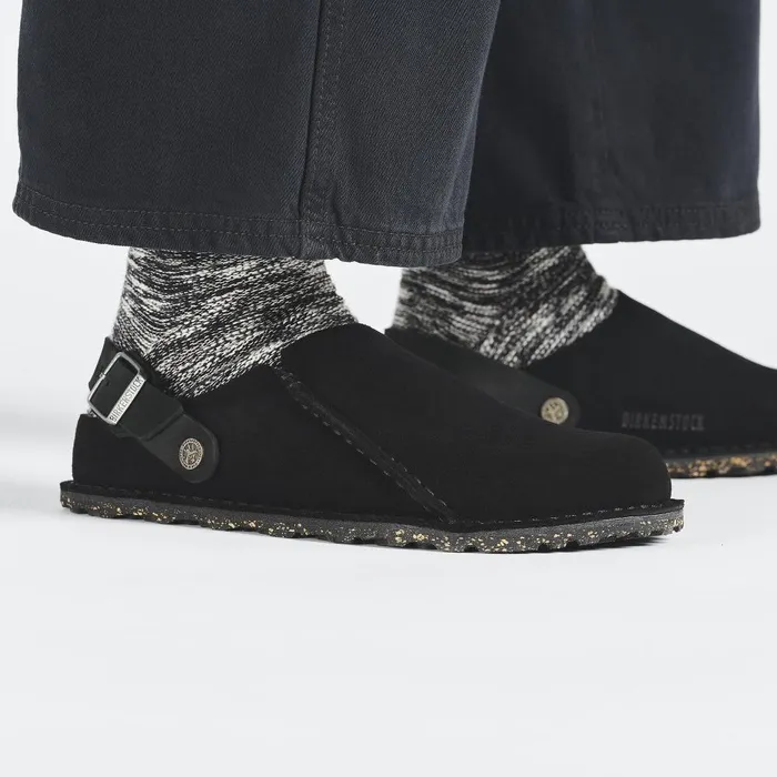 WomenMen Birkenstock Clogs Lutry Premium Suede Black