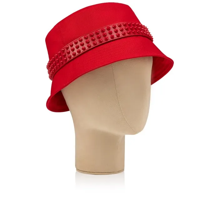 WomenMen Bobino Spikes Bucket Hat 8211 Canva And Spikes 8211 Loubi Christian Louboutin Hats