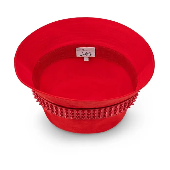WomenMen Bobino Spikes Bucket Hat 8211 Canva And Spikes 8211 Loubi Christian Louboutin Hats