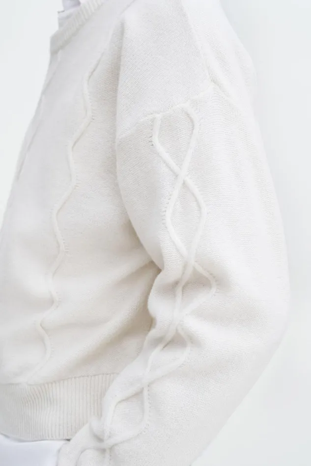 WomenMen Diamond Cable Sweater Off White Filippa K Knitwear