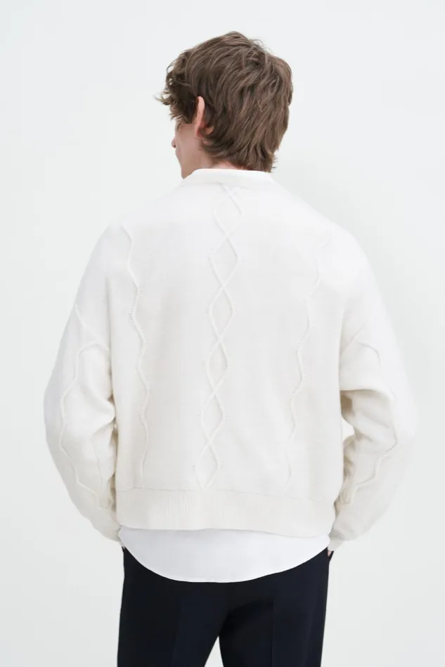 WomenMen Diamond Cable Sweater Off White Filippa K Knitwear