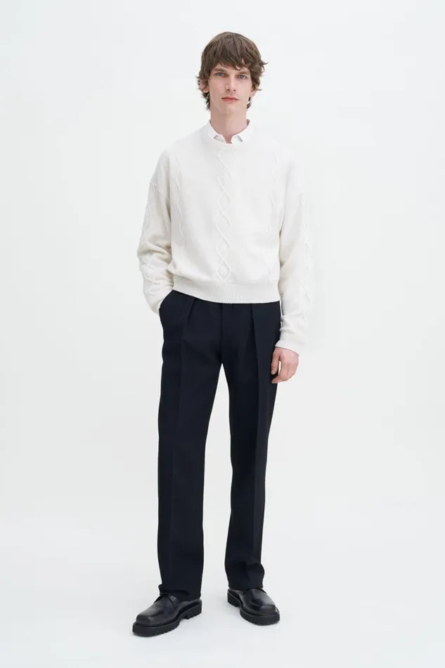 WomenMen Diamond Cable Sweater Off White Filippa K Knitwear