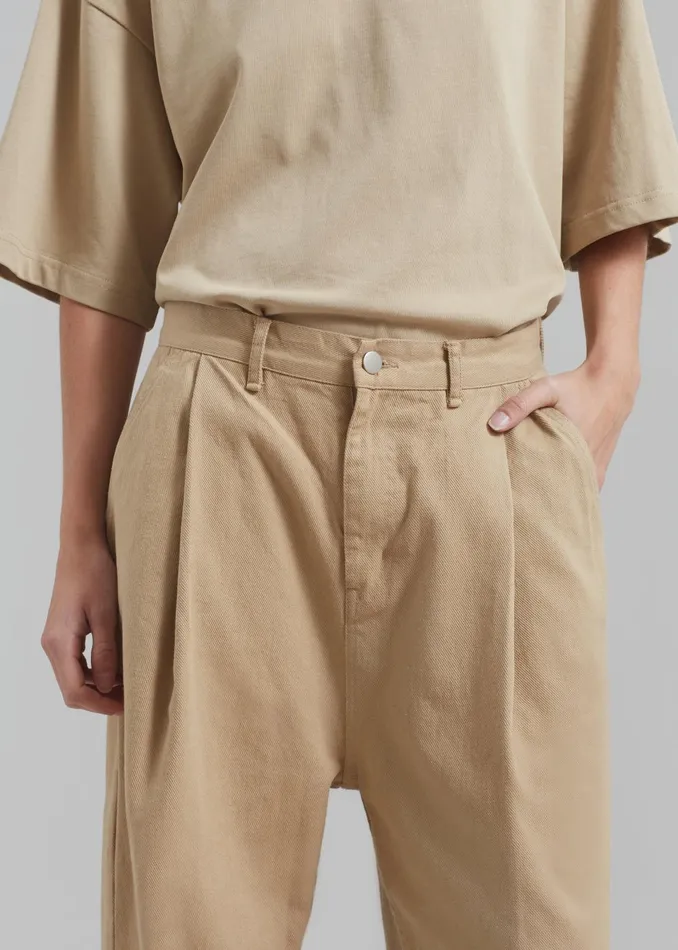 WomenMen Drew Denim Pants 8211 Beige The Frankie Shop Bottoms