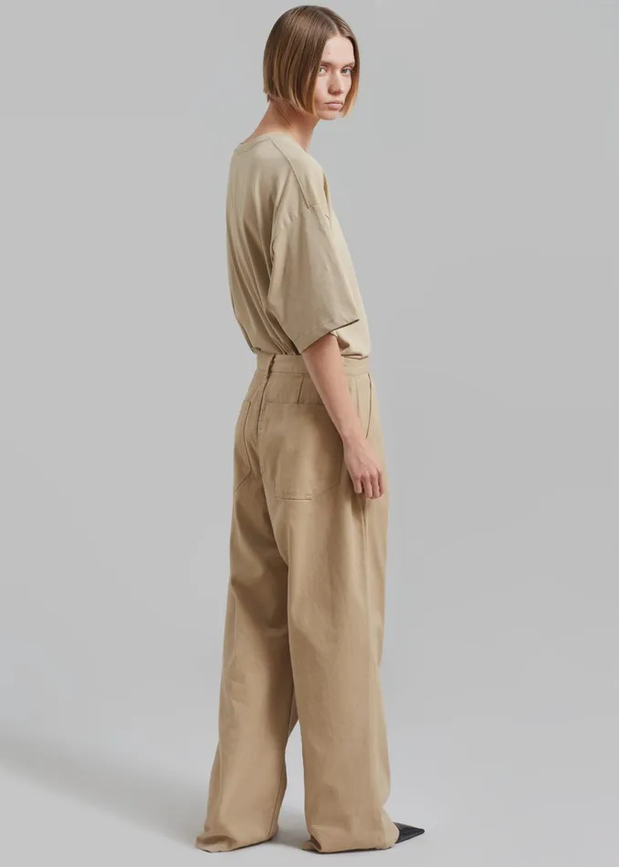 WomenMen Drew Denim Pants 8211 Beige The Frankie Shop Bottoms