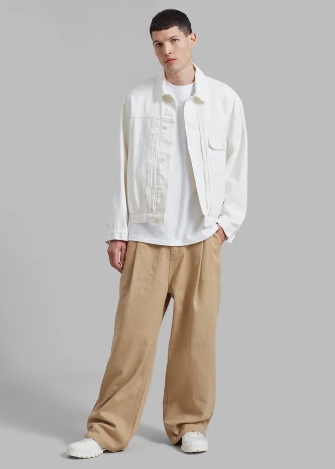 WomenMen Drew Denim Pants 8211 Beige The Frankie Shop Bottoms