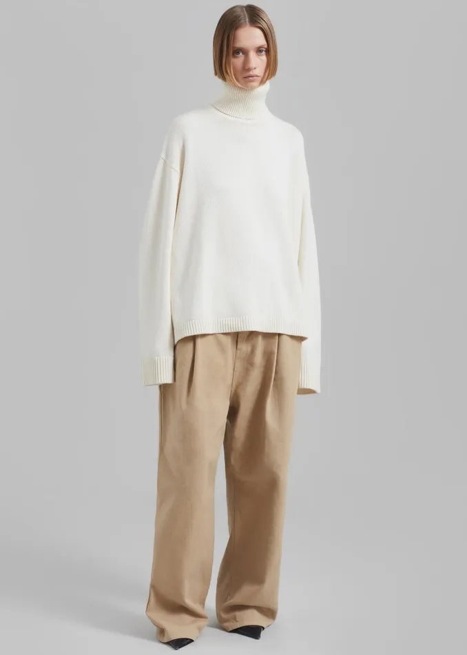 WomenMen Drew Denim Pants 8211 Beige The Frankie Shop Bottoms