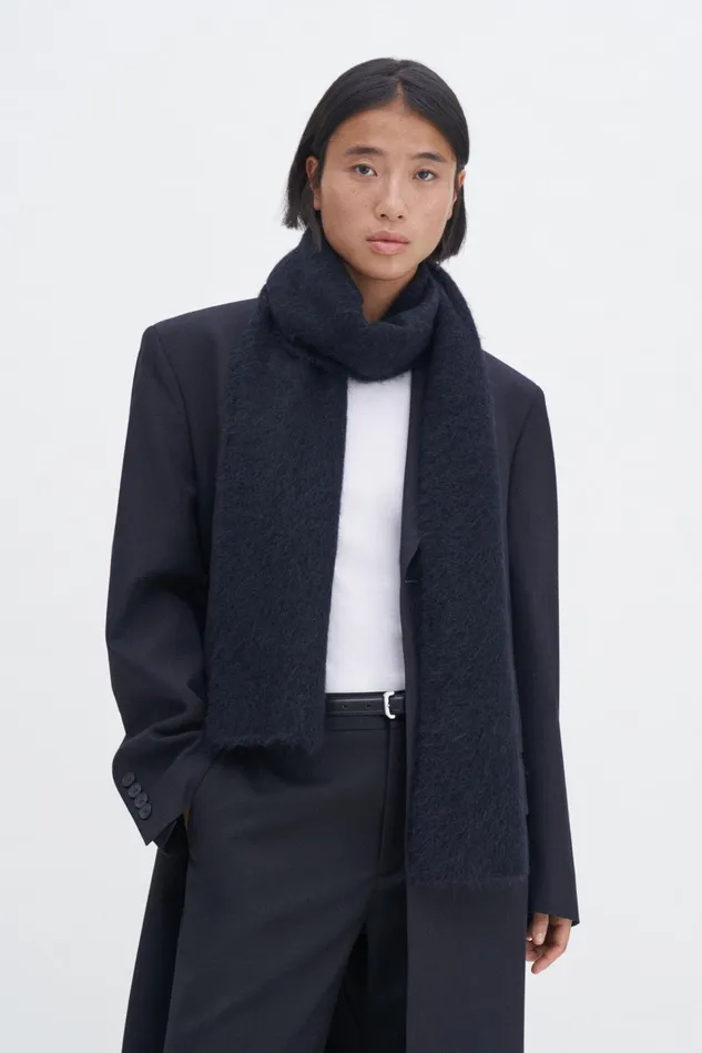 WomenMen Fluffy Scarf Ink Black Filippa K Hats and Scarves