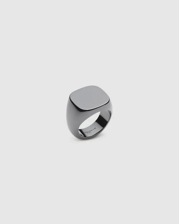 WomenMen Jewelry Rag and Bone The Square Signet Ring Black Titanium