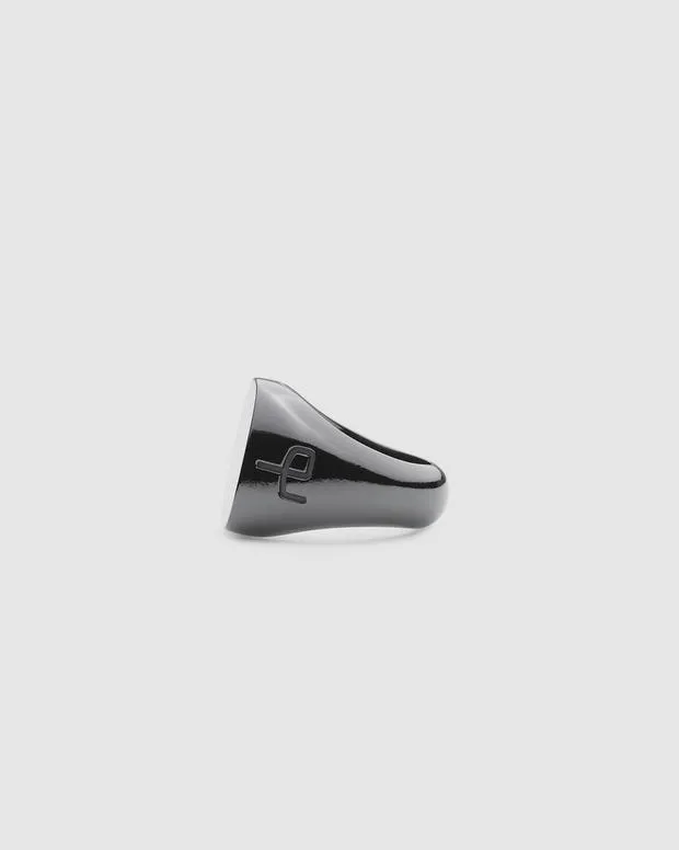 WomenMen Jewelry Rag and Bone The Square Signet Ring Black Titanium