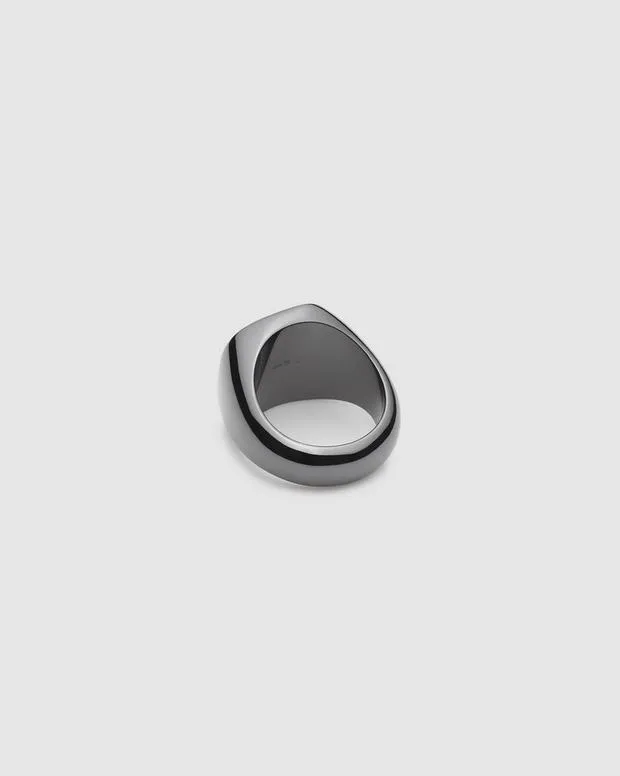 WomenMen Jewelry Rag and Bone The Square Signet Ring Black Titanium