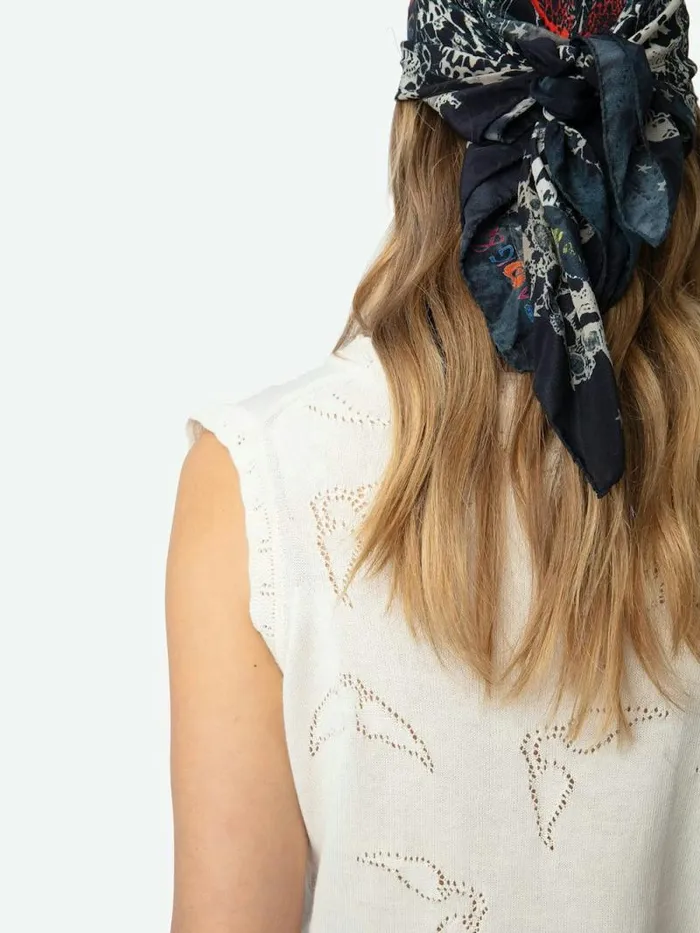 WomenMen Zadig and Voltaire Scarves Blondie Silk Scarf Ink WomenMen Zadig and Voltaire Scarves Blondie Silk Scarf Ink