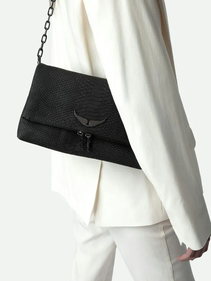 WomenMen Zadig and Voltaire Shoulder Bags Rocky Soft Savage Bag Black WomenMen Zadig and Voltaire Shoulder Bags Rocky Soft Savage Bag Black
