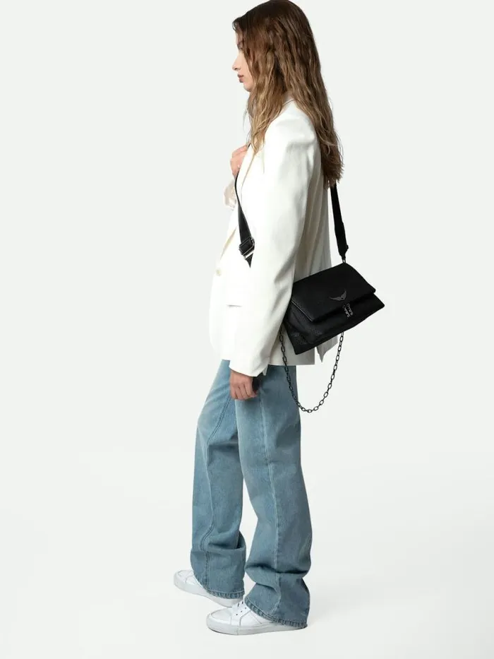 WomenMen Zadig and Voltaire Shoulder Bags Rocky Soft Savage Bag Black WomenMen Zadig and Voltaire Shoulder Bags Rocky Soft Savage Bag Black