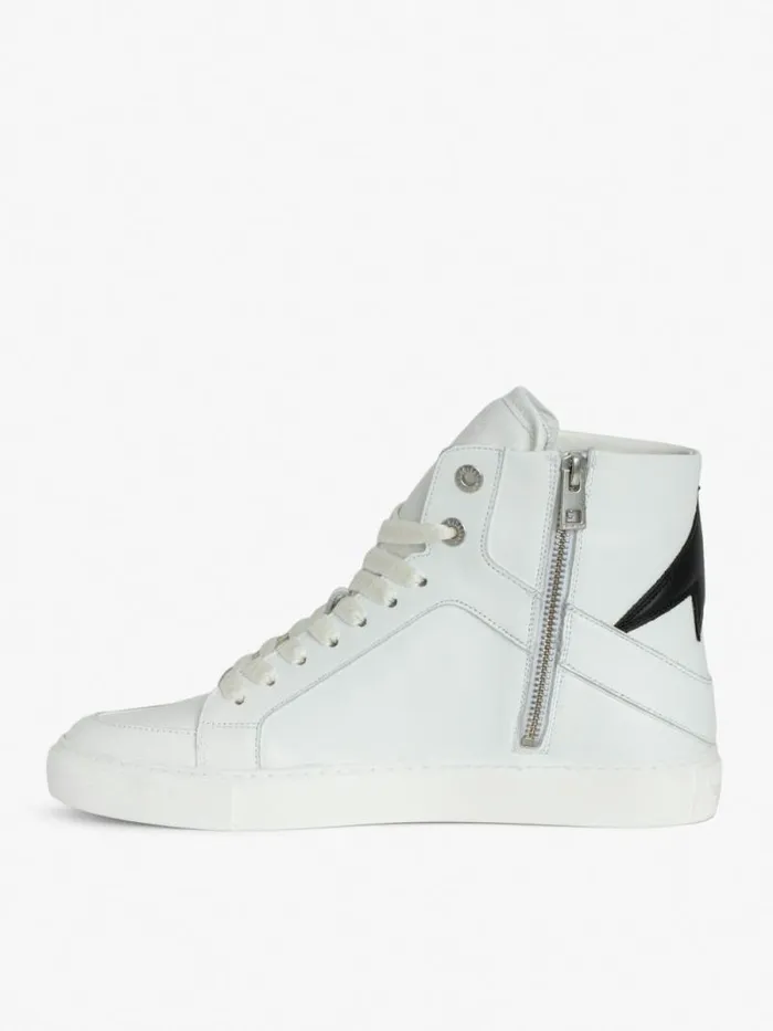 WomenMen Zadig and Voltaire Sneakers ZV1747 High Flash Good Vibes Sneakers Black