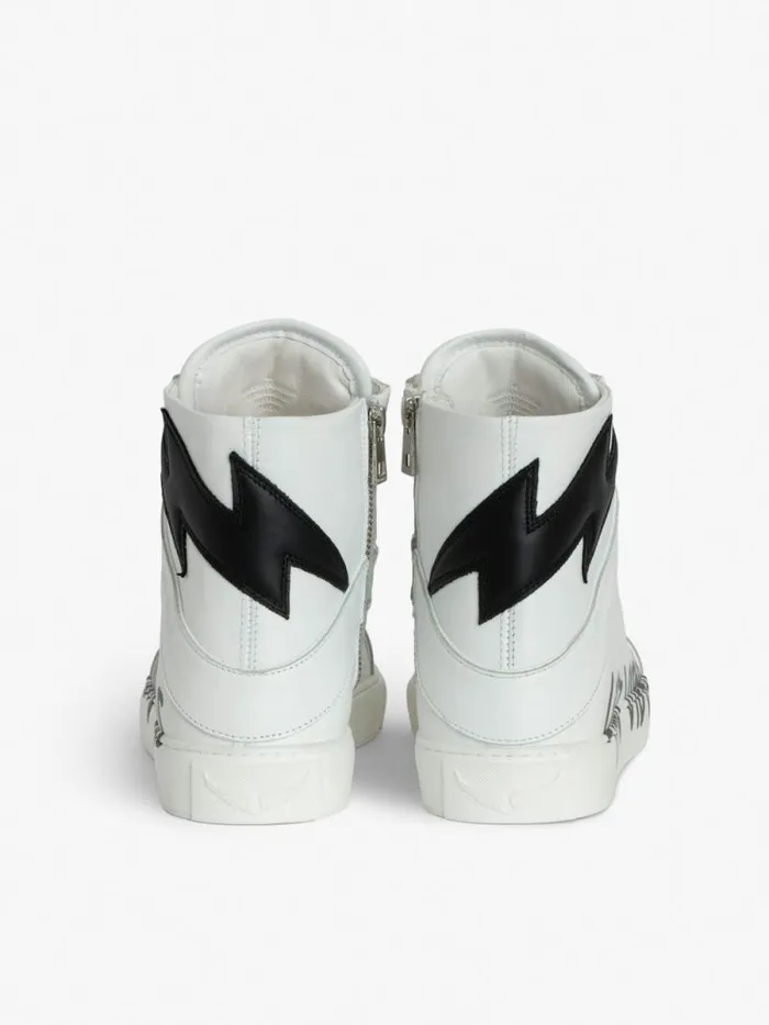 WomenMen Zadig and Voltaire Sneakers ZV1747 High Flash Good Vibes Sneakers Black