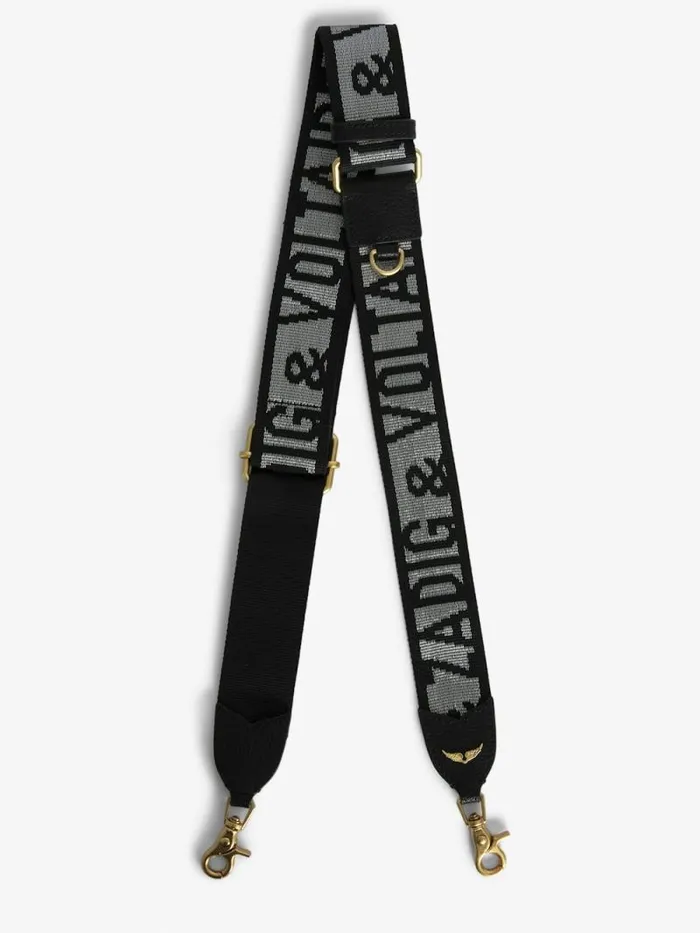 WomenMen Zadig and Voltaire Straps and Accessories Zadig Shoulder Strap Noir Silver